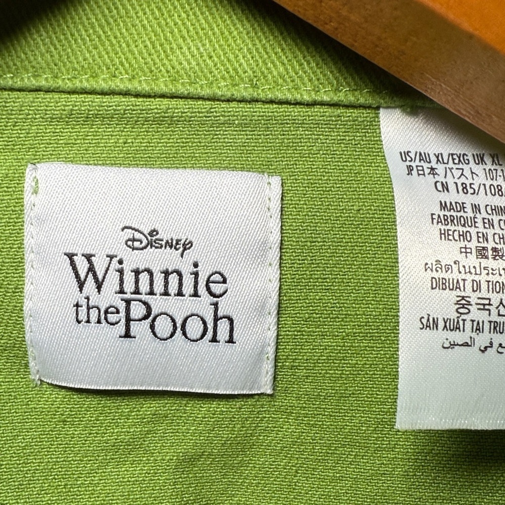 Disney Winnie The Pooh RARE Green Denim Jean Jacket Women's XL - Picture 4 of 10
